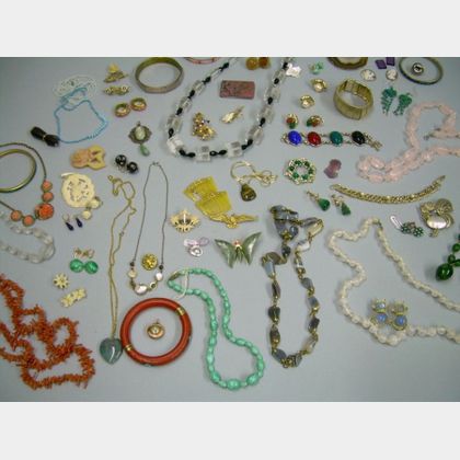 Group of Hardstone and Costume Jewelry. 