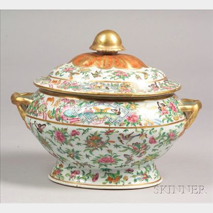 Rose Canton Porcelain Covered Tureen