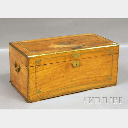 Chinese Export Brass-inlaid Camphorwood Trunk