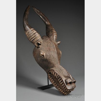 Cameroons Carved Wood Bush Cow Mask