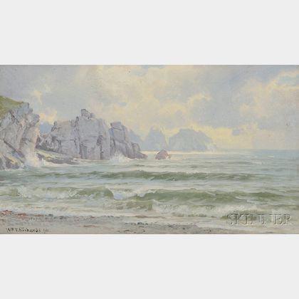 William Trost Richards (American, 1833-1905) Beach and Cliffs