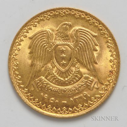 1952 Syrian Half Pound Gold Coin