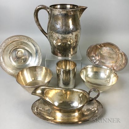 Eight Pieces of Sterling Silver Hollowware