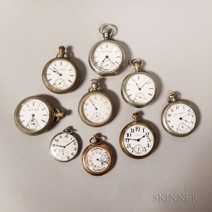 Nine Elgin Watch Co. Open-face Watches