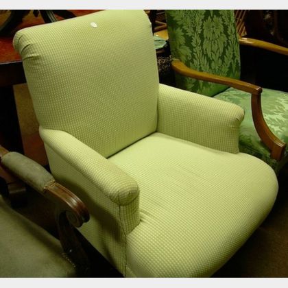 Upholstered Easy Chair with Pillows. 