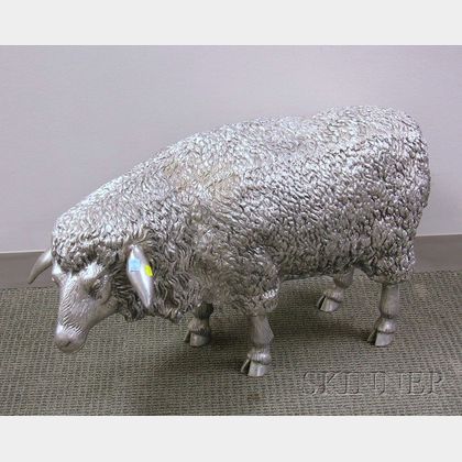 Life-size Ornamental Cast Aluminum Figure of a Sheep