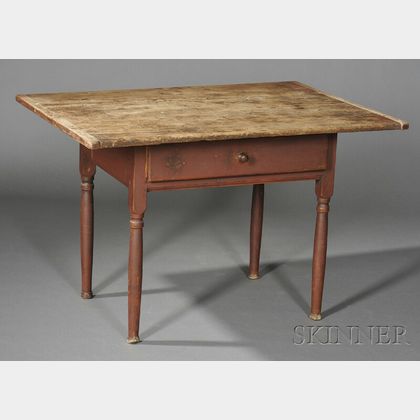 Maple and Pine Tavern Table with Drawer