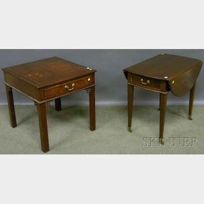 Kittinger Richmond Hill Chippendale-style Mahogany End Table and a Federal-style Mahogany Drop-leaf Pembroke Table. 