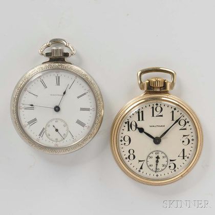 Two Waltham "Vanguard" Open-face Watches