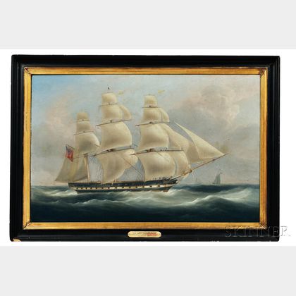 William John Huggins (United Kingdom, 1781-1845) Portrait of the Seringapatam , Pioneer Ship of Green's Black Wall Line