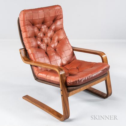 Bentwood and Leather Armchair