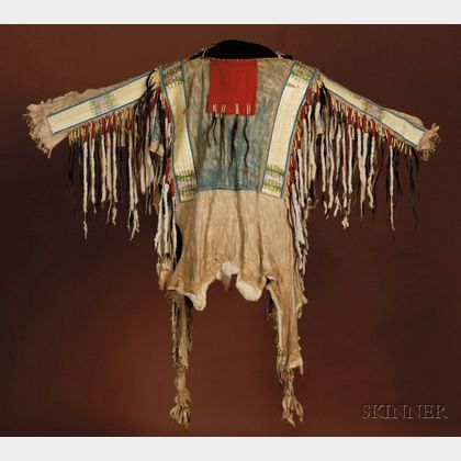Plains Beaded, Quilled, and Painted Hide War Shirt