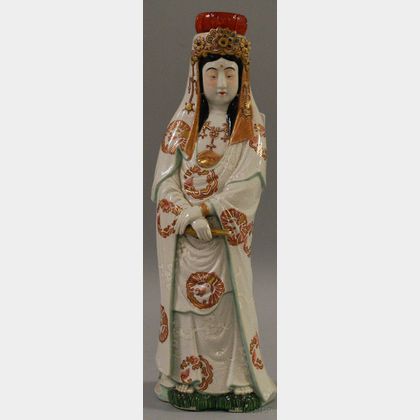 Japanese Kutani Porcelain Kannon Figure