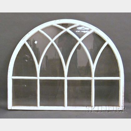 Architectural Glazed White-painted Wood Palladian Window