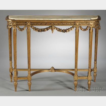 Louis XVI-style Giltwood Console Table