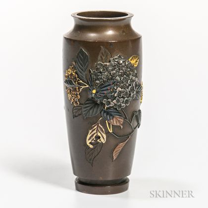 Small Metal-inlaid Bronze Vase