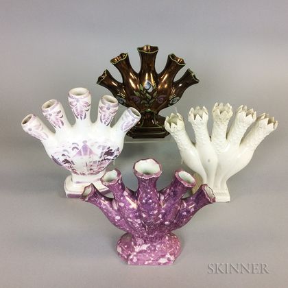 Four Staffordshire Ceramic Quintal Vases