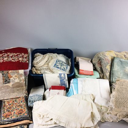 Large Group of Linens and Textiles