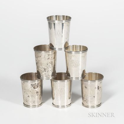 Six Stieff Sterling Silver Julep Cups