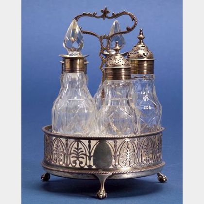 George III Silver Five Bottle Cruet Set
