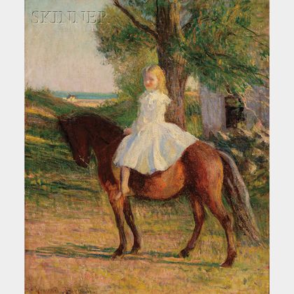 Edmund Charles Tarbell (American, 1862-1938) Girl with Horse