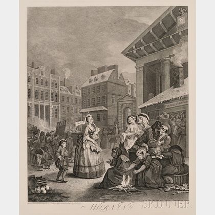 William Hogarth (British, 1697-1764) The Four Times of Day: Morning, Noon, Evening, Night 