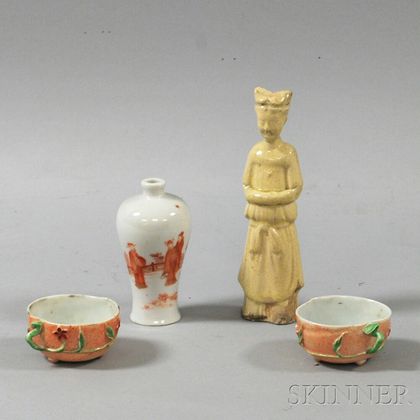 Four Ceramic Vessels and Figures
