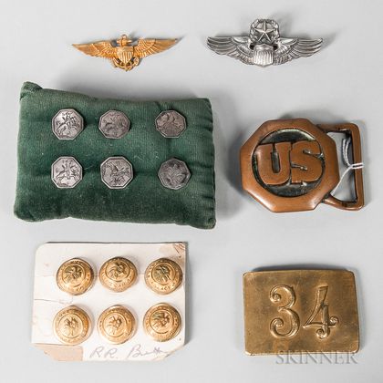 Group of Buttons and Medals