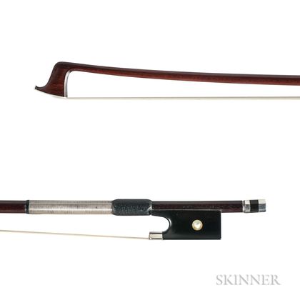 French Silver-mounted Violin Bow, Joseph Alfred Lamy