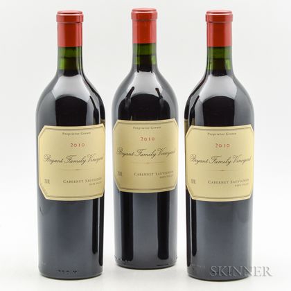 Bryant Family Cabernet Sauvignon Pritchard Hill (Proprietor Grown) 2010, 3 bottles 