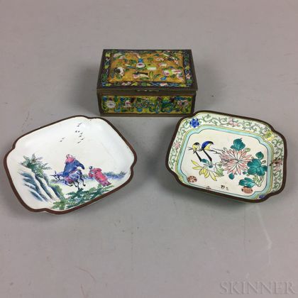 Enameled Dishes and Box