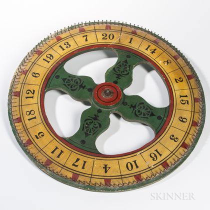 Paint-decorated Wooden Wheel of Chance