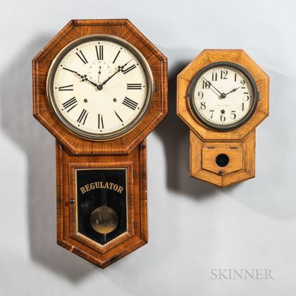 Two Connecticut Drop Octagon Clocks