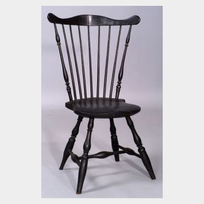 Black Painted Fan-back Windsor Side Chair