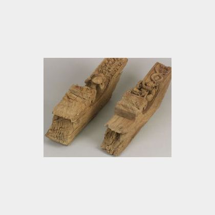 Pair of Carved Hardwood Supports