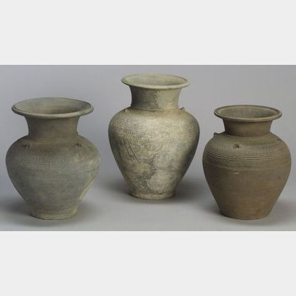 Three Khmer Ceramic Jars