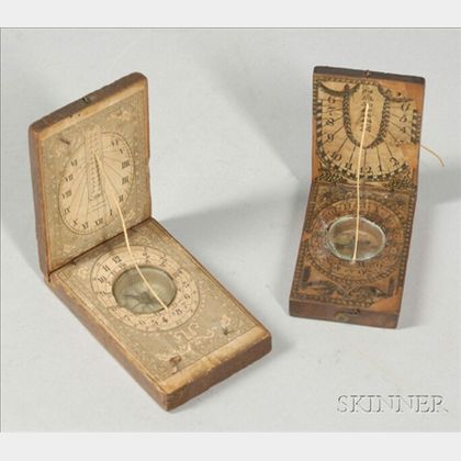 Two Fruitwood Diptych Dials
