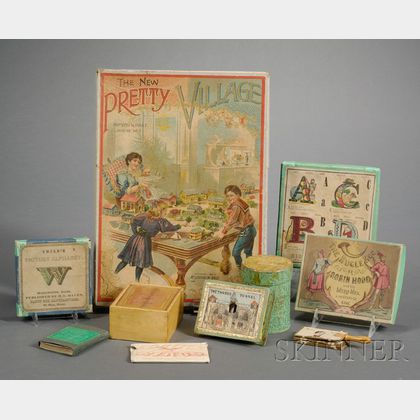Ten Boxed Victorian Lithographed Children's Game Items