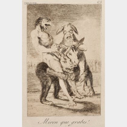 Francisco de Goya (Spanish, 1746-1828) Two Plates from LOS CAPRICHOS: