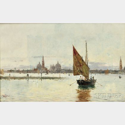 Antonio María de Reyna Manescau (Spanish, 1859-1937) View of Venice