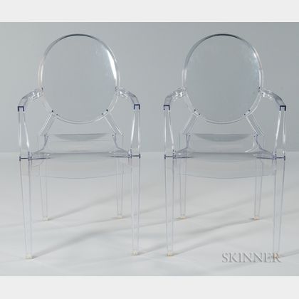 Two Philippe Starck Louis Ghost Chairs 