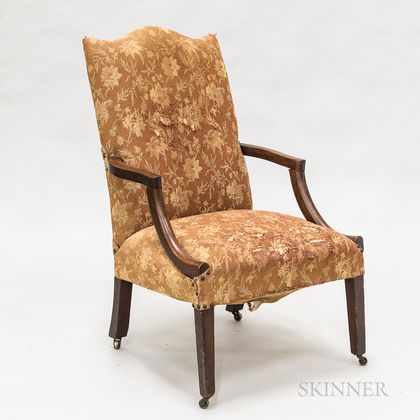 Federal Upholstered Mahogany Lolling Chair