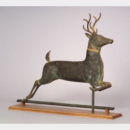 Molded Copper Leaping Stag Weather Vane
