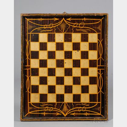 Grain-painted and Gilt Checkerboard