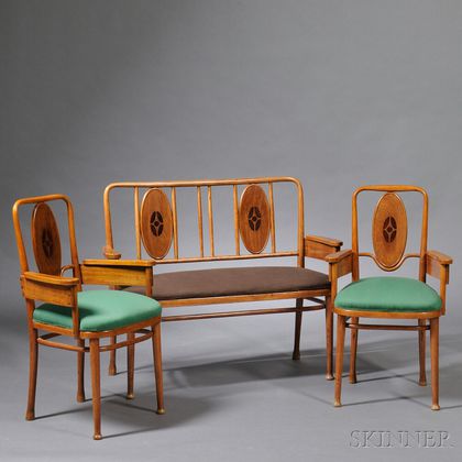 Marcel Kammerer for Thonet Settee and Two Armchairs 