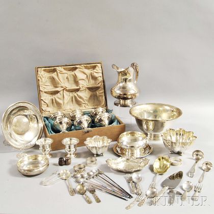 Approximately Thirty-seven Pieces of Mostly Sterling Silver Tableware