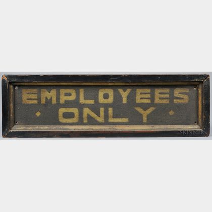 Painted "EMPLOYEES ONLY" Sign