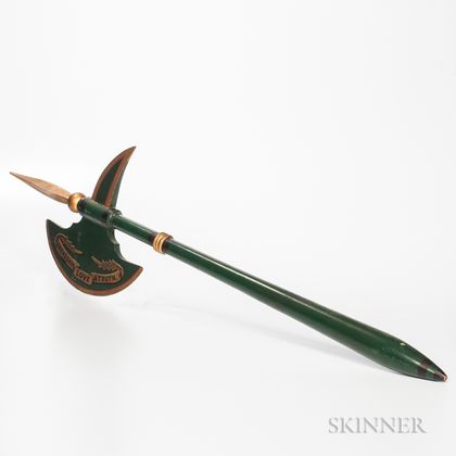 Green- and Gold-painted Fraternal Axe