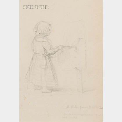 Lot of Two Drawings: Russell Smith (American, 1812-1896),Cypress, 2nd Act Othelo [sic ] 1864/ Drop for the Boston Theater