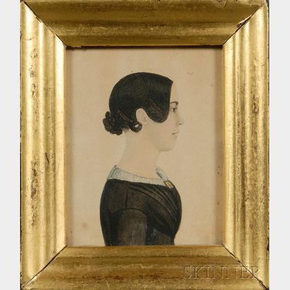 Portrait Miniature of a Young Woman in Profile